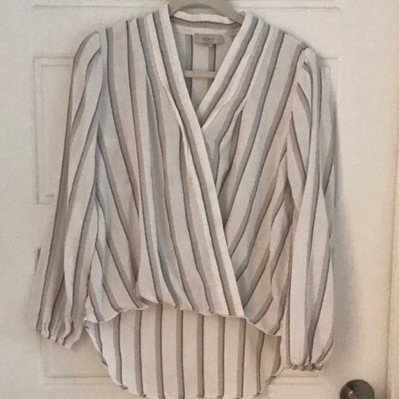 LOFT Tops - LOFT Striped Long Sleeve Blouse